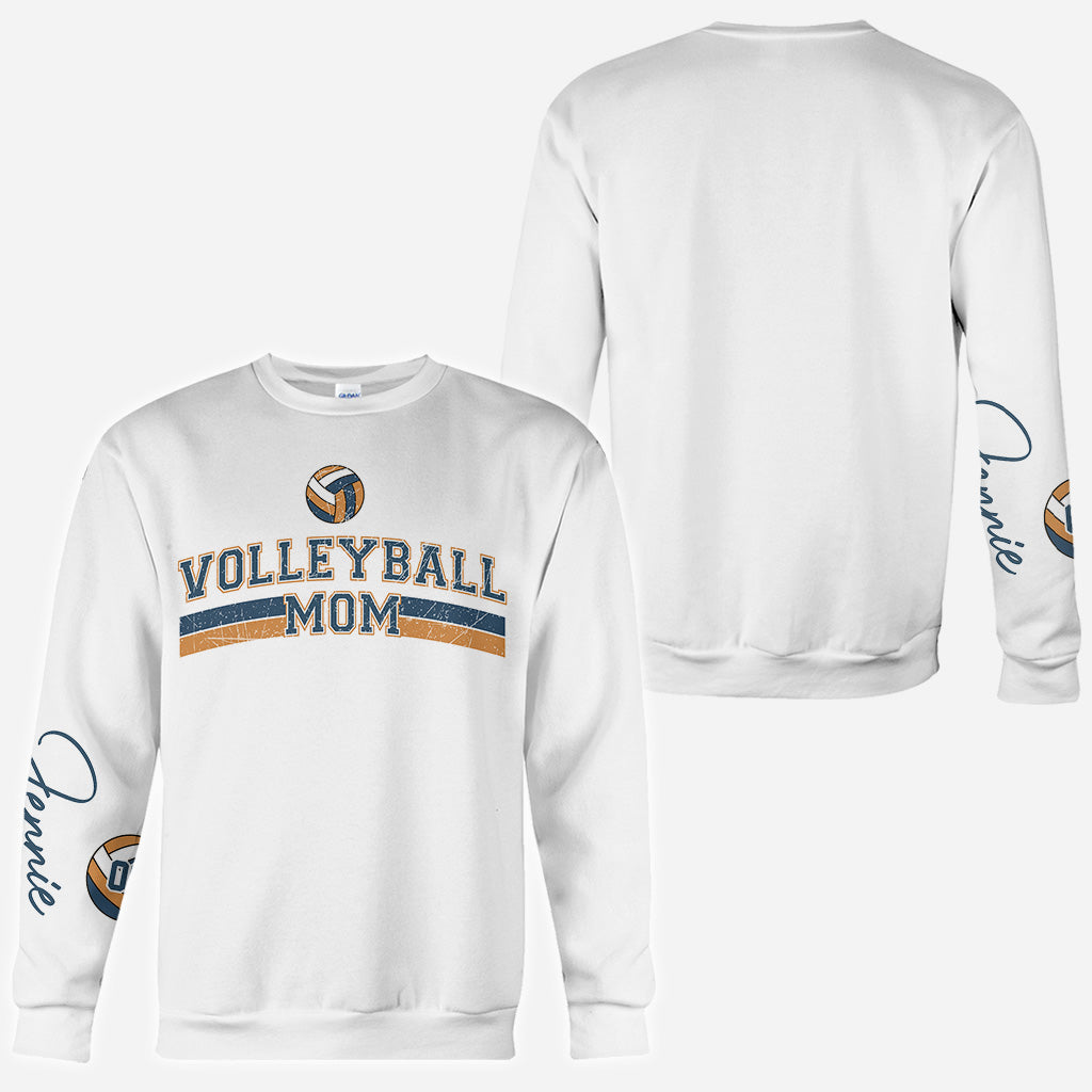 Volleyball Mom With Any Kid Name & Number - Personalized Volleyball All Over Shirt