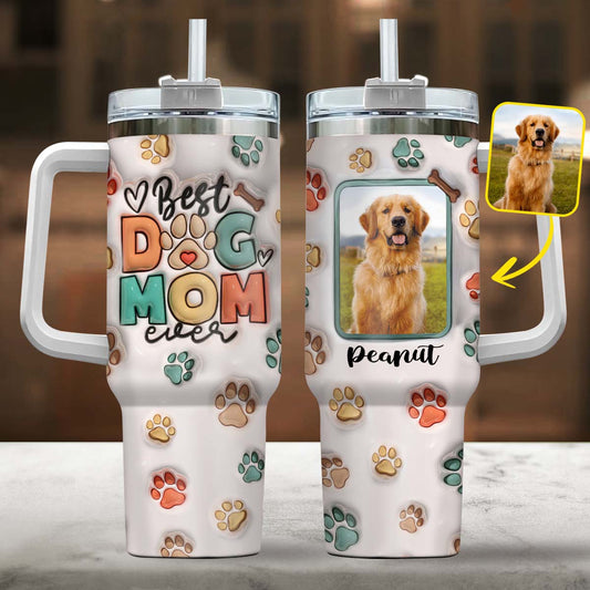 Meilleure maman de chien au monde - Gobelet isotherme personnalisé pour chien avec poignée