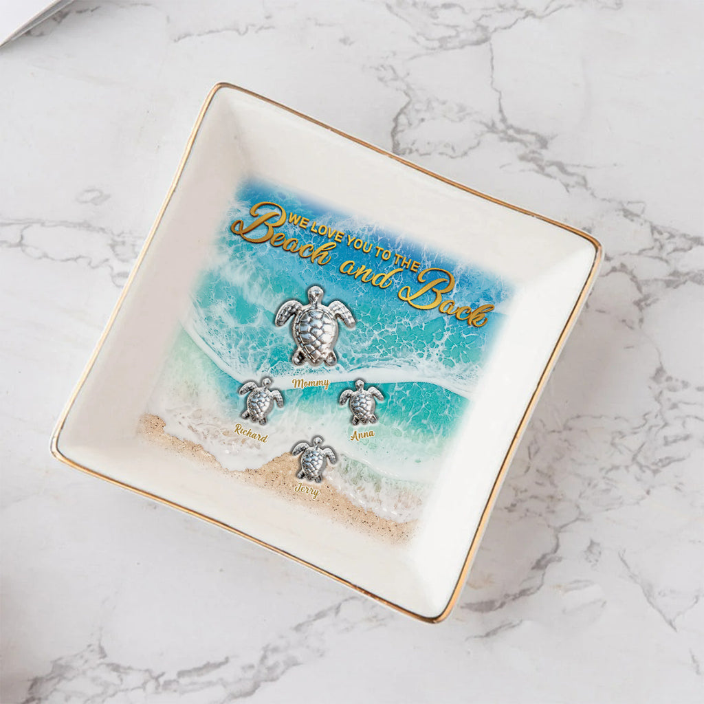 On t'aime jusqu'à la plage et retour - Porte-bijoux tortue personnalisé