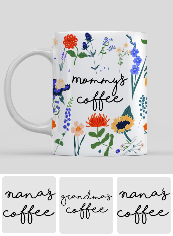 Tasse à café personnalisée avec motif floral botanique - Mug pour maman