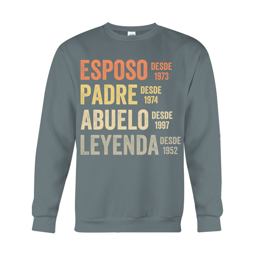 Esposo Padre Abuelo Leyenda - T-shirt et sweat à capuche personnalisés pour père