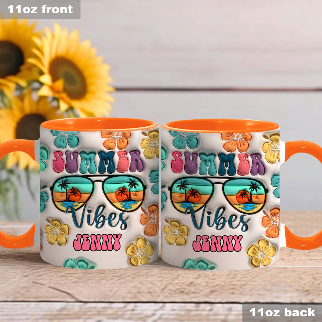 Summer Vibes Inflated - Personalized Sea Lover Accent Mug