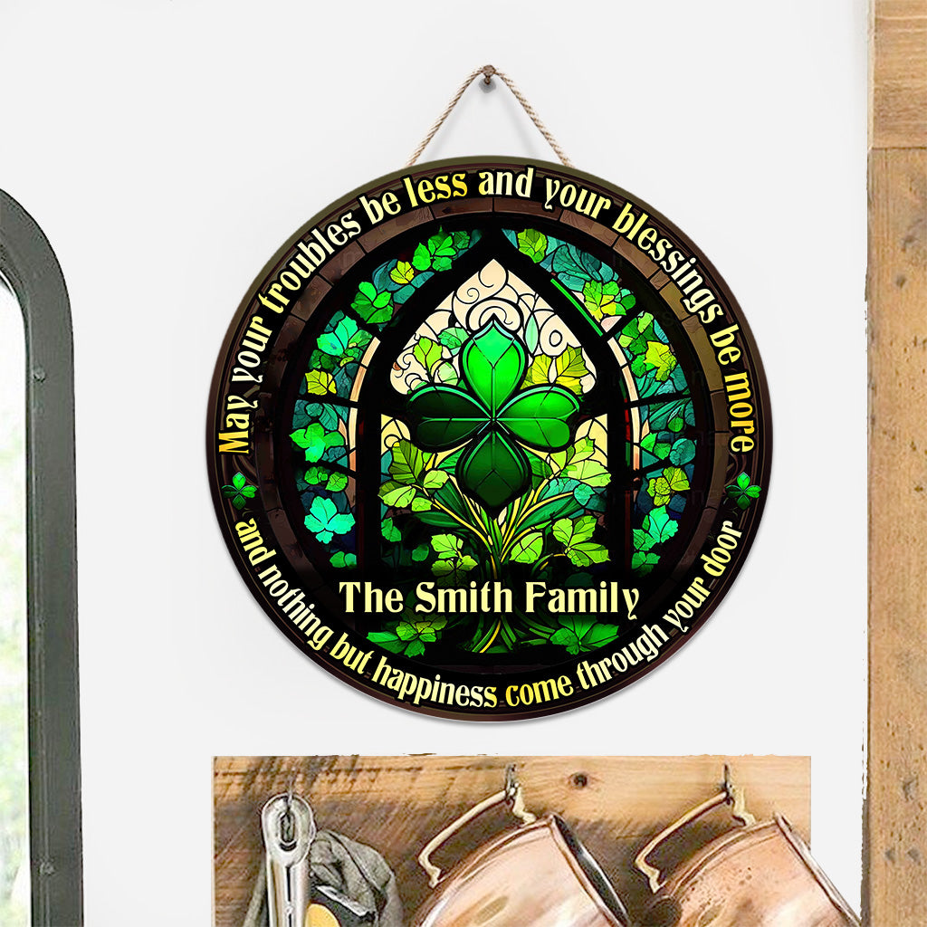 Bénédiction irlandaise - Panneau rond en bois personnalisé pour la Saint-Patrick