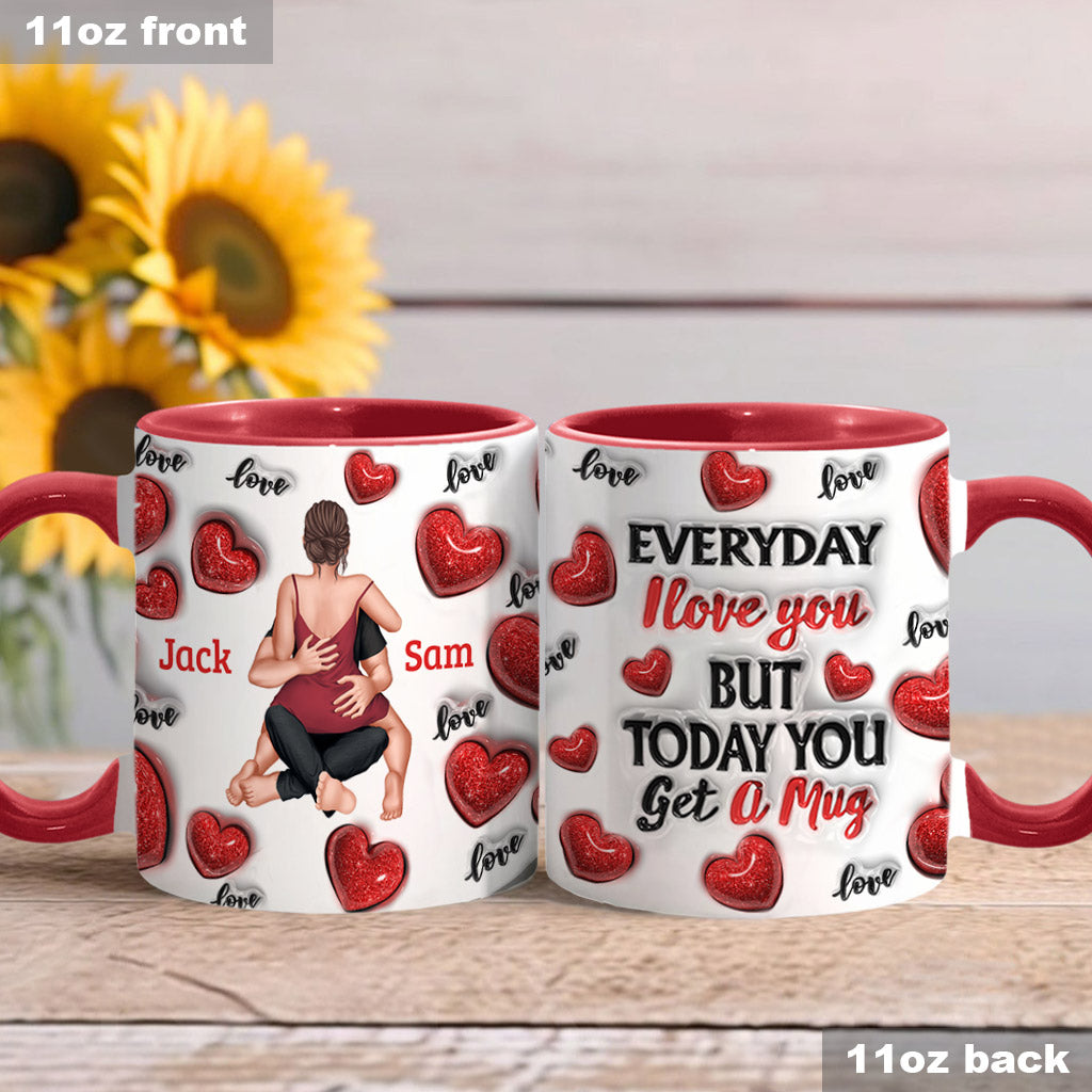 Mug personnalisé pour couple « Je t'aime tous les jours »
