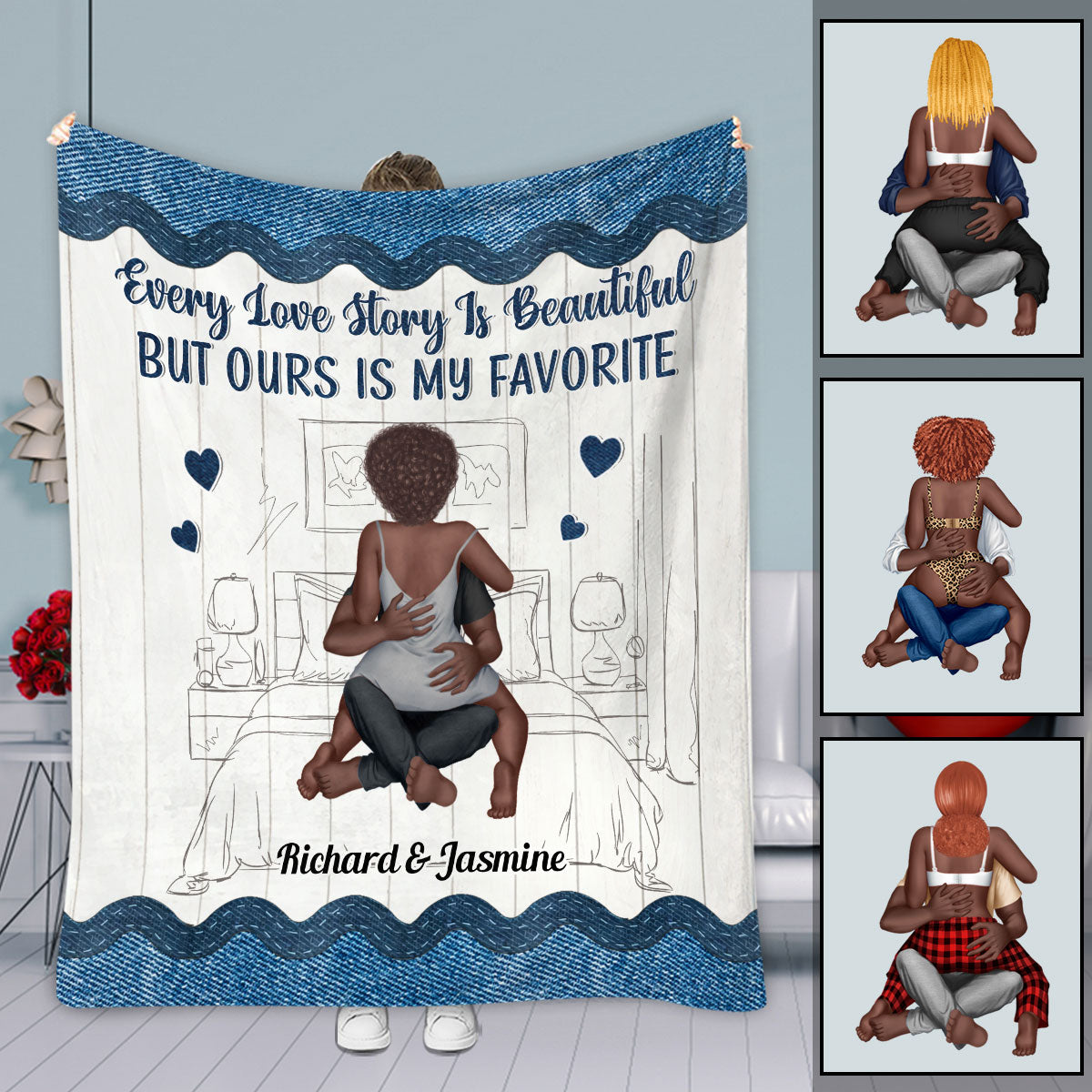 Ours Is My Favorite - Personalized African American Blanket
