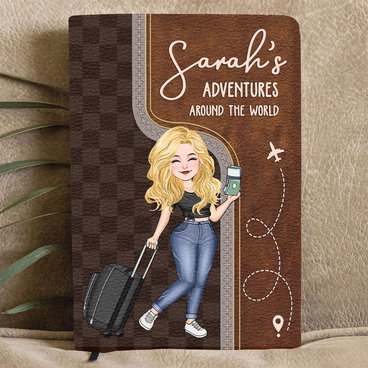 Just A Girl Who Loves Traveling - Personalized Travelling Leather Journal