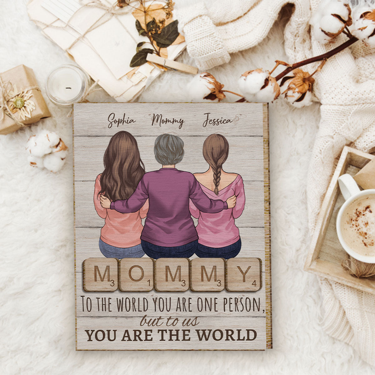 Mother Father To The World You Are One Person Photo Custom - Personalized Mother 2 Layered Wood Sign / Wood Plaque