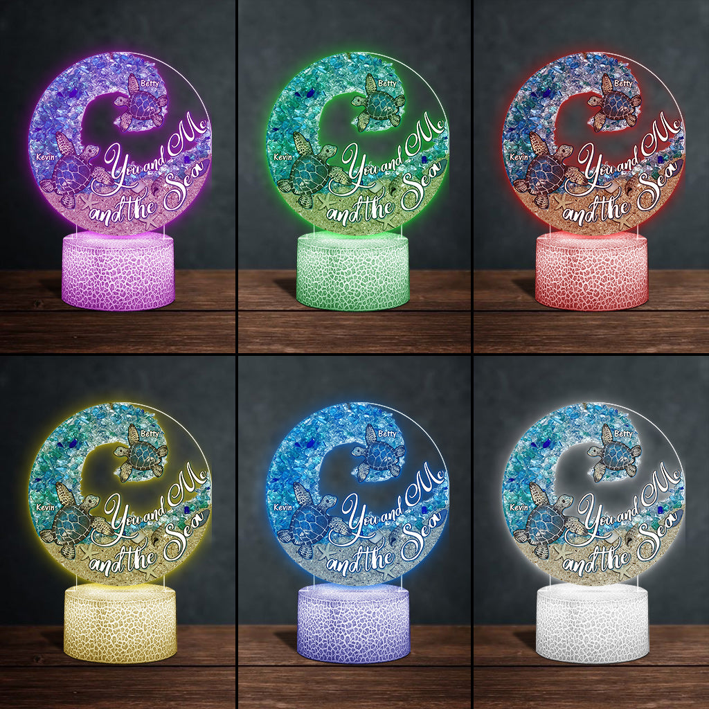 Toi et moi à la plage - Socle lumineux personnalisé en forme de couple
