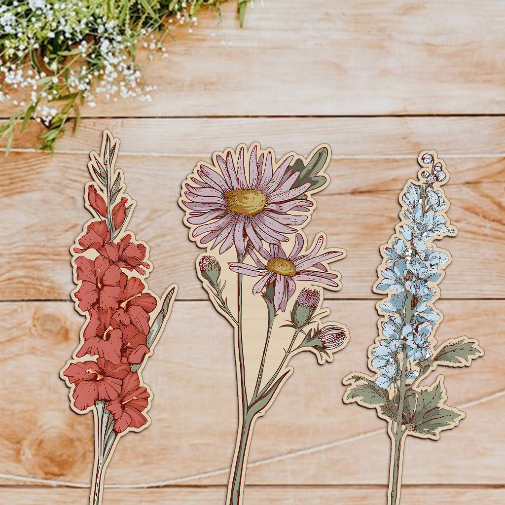 Fleur de naissance en bois - Fleur de naissance personnalisée pour maman 