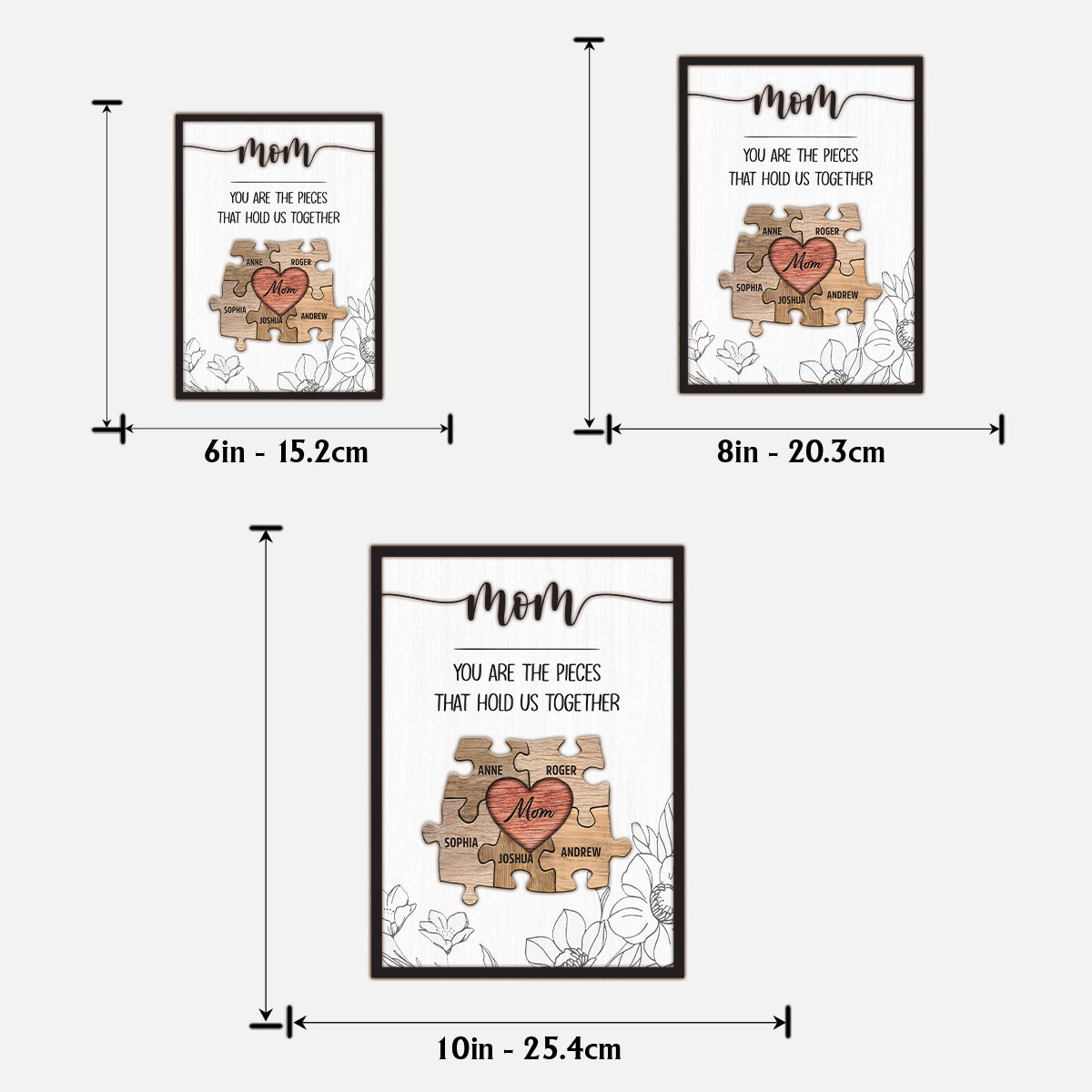 Maman, tu es le pilier de notre couple - Plaque en bois personnalisée à 2 couches