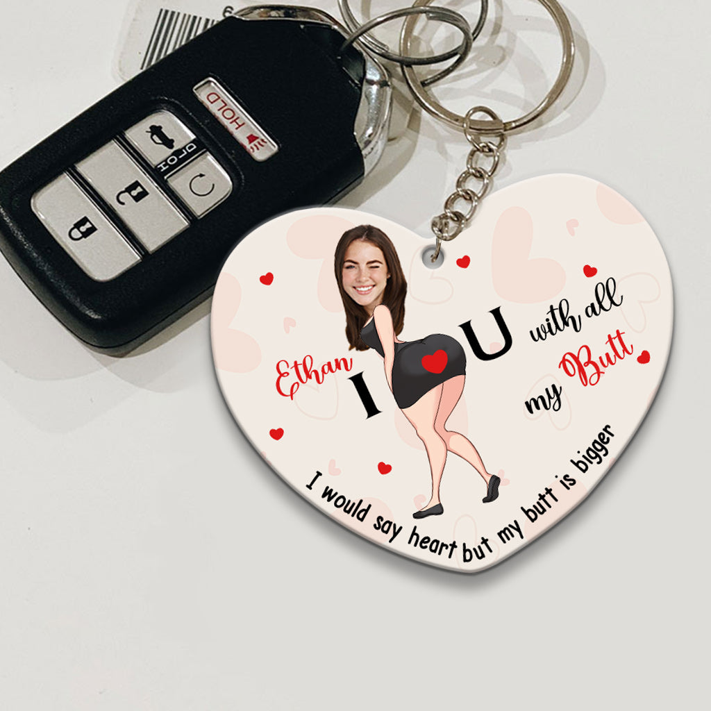Je t'aime de tout mon cœur - Porte-clés personnalisé pour couple avec photo et nom - Je t'aime de tout mon être