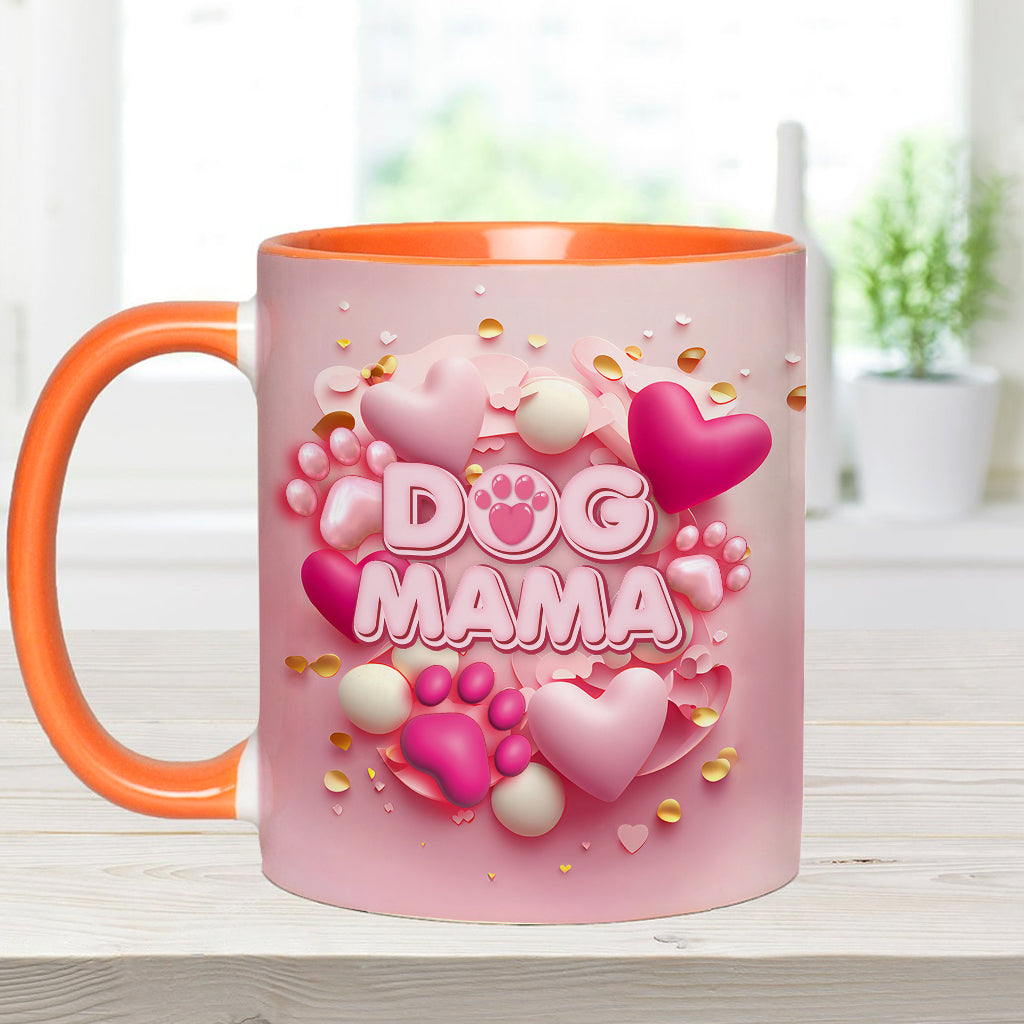 Mug personnalisé « Maman Chien Chat Fourrure » ​​avec cœur rose 3D