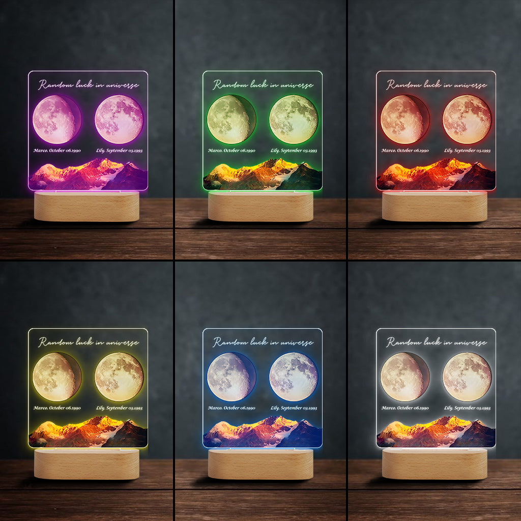 Chance aléatoire dans l'univers - Socle lumineux personnalisé en forme de couple