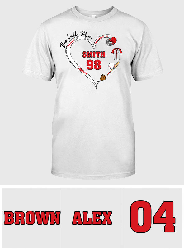 Maman de joueur de baseball - T-shirt et sweat à capuche personnalisés sur le thème du baseball