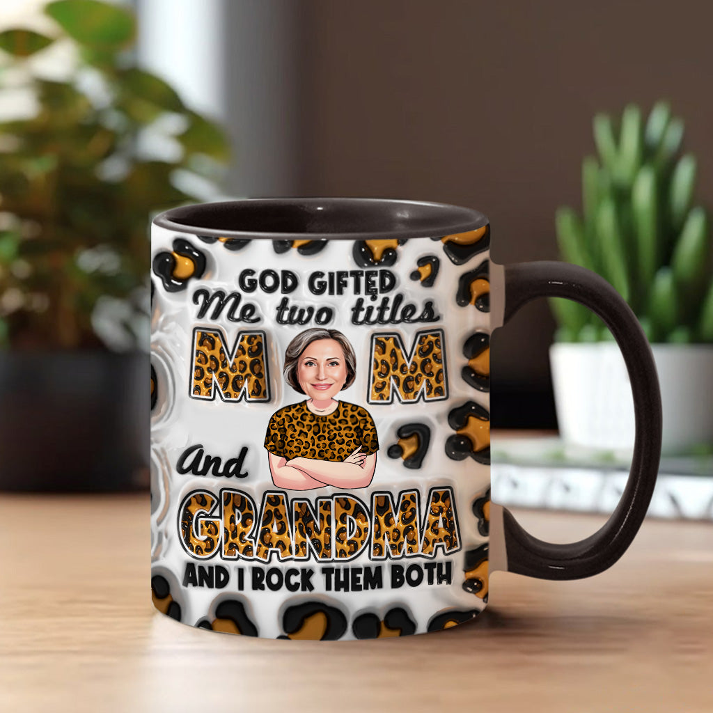 Dieu m'a offert deux titres - Mug personnalisé pour grand-mère