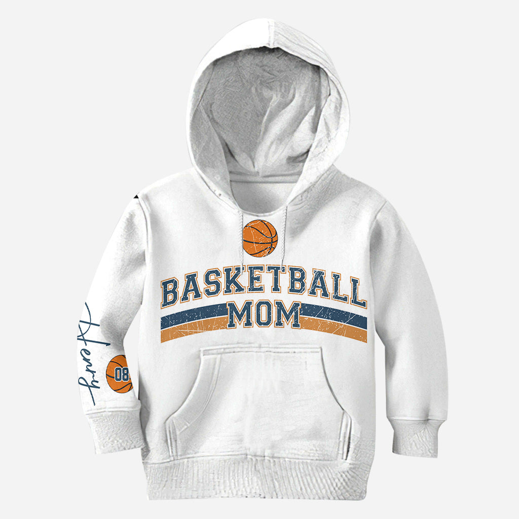 Maman de basketteur avec le nom et le numéro de son enfant - T-shirt de basket personnalisé intégral