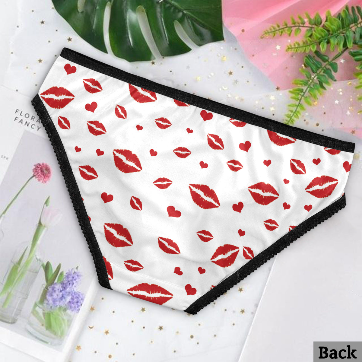 Vous seul pouvez l'insérer ici - Culottes pour femmes avec bordure en dentelle personnalisée pour couples