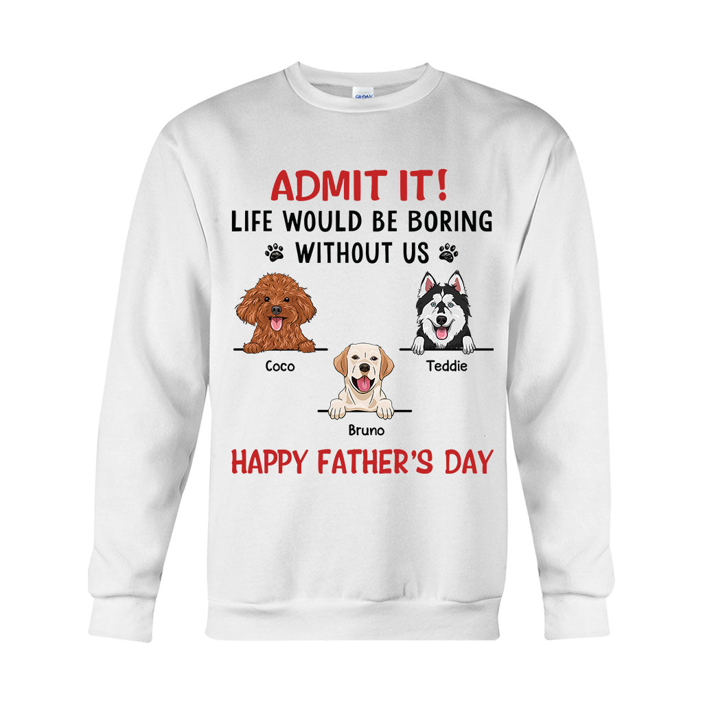 Bonne fête des pères au meilleur papa de chien ! T-shirt et sweat à capuche personnalisés pour papa.