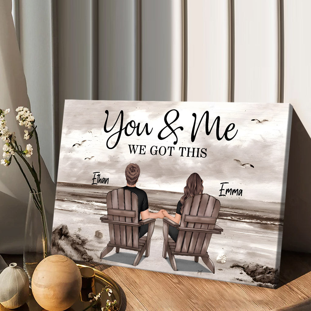 Paysage de plage pour couple - Toile et affiche personnalisées pour couple