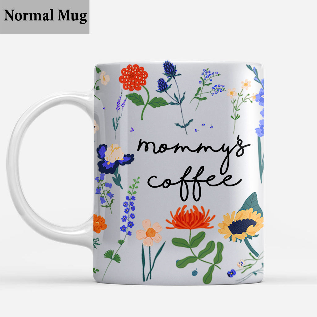Tasse à café personnalisée avec motif floral botanique - Mug pour maman