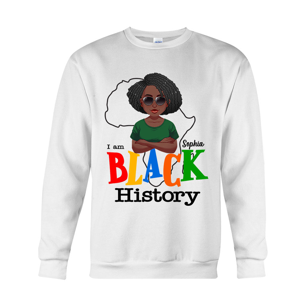 Je suis l'histoire des Noirs - T-shirt et sweat à capuche personnalisés pour Afro-Américains
