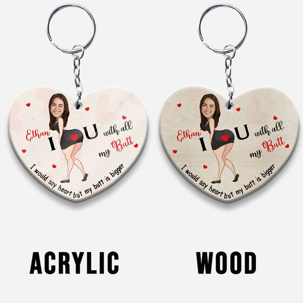 Je t'aime de tout mon cœur - Porte-clés personnalisé pour couple avec photo et nom - Je t'aime de tout mon être
