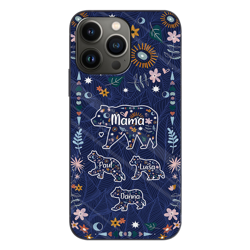 Mama Bear Floral - Personalized Mother Phone Case