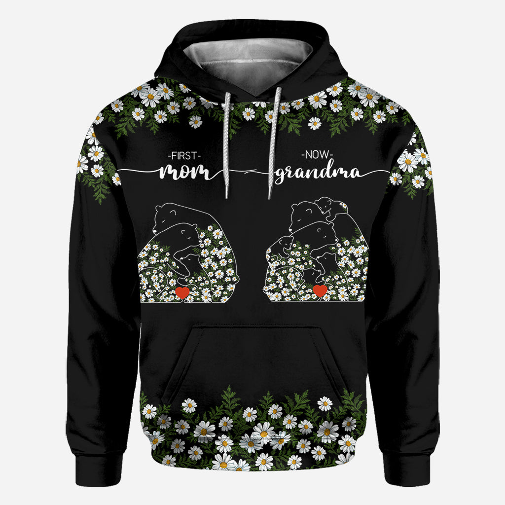 Première maman, maintenant grand-mère Bear Daisy - T-shirt personnalisé « Grand-mère »