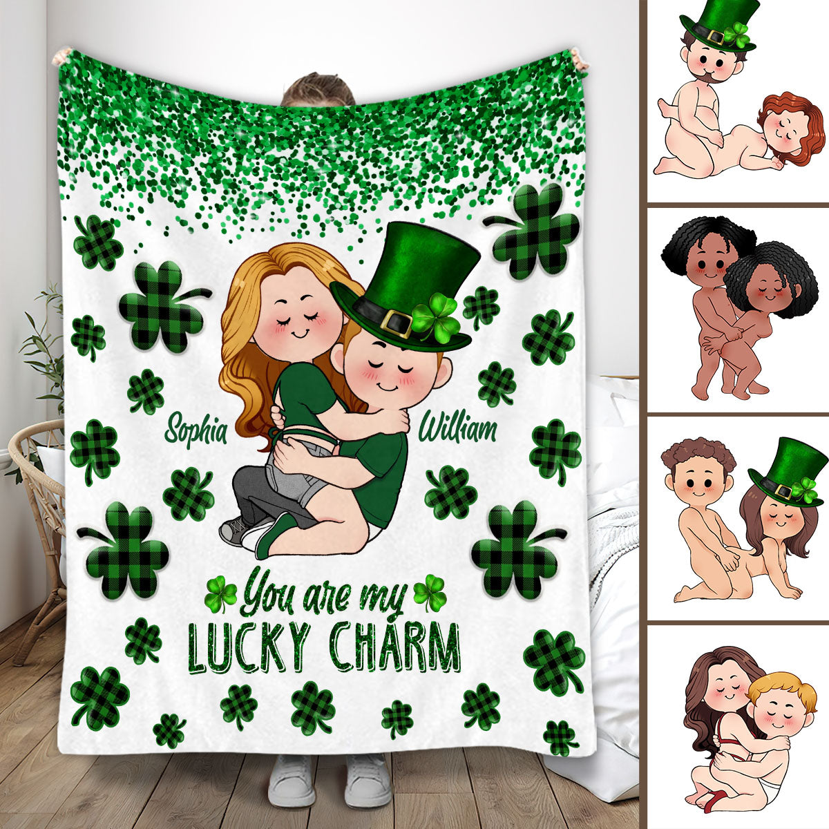 Tu es mon porte-bonheur - Couverture personnalisée pour couple