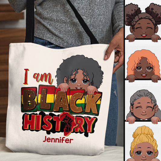 Je suis l'histoire des Noirs - Sac fourre-tout afro-américain personnalisé