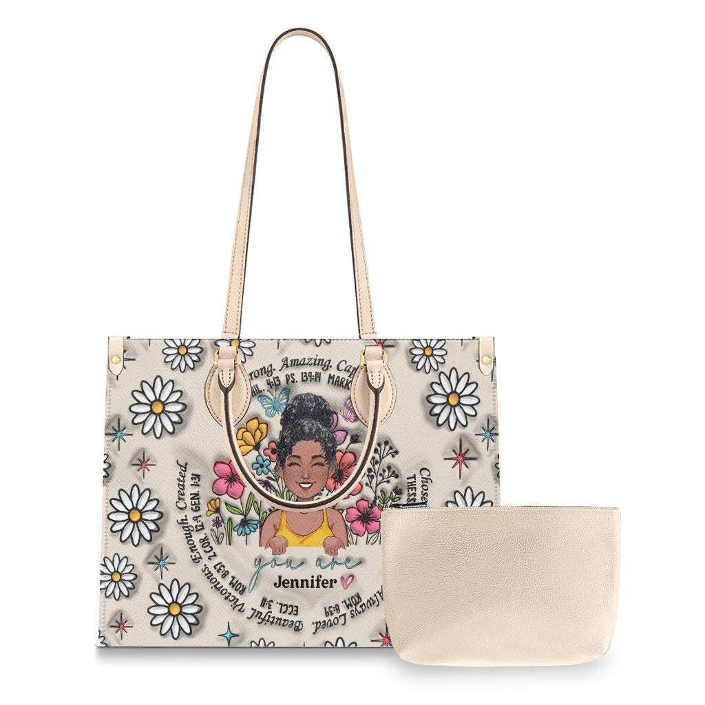 Dieu dit que tu l'es - Sac à main personnalisé en cuir afro-américain