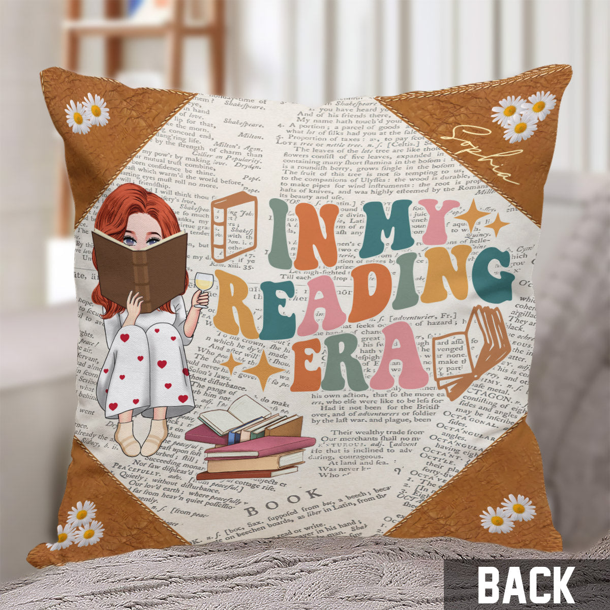 Coussin décoratif personnalisé « À l’époque de ma lecture »