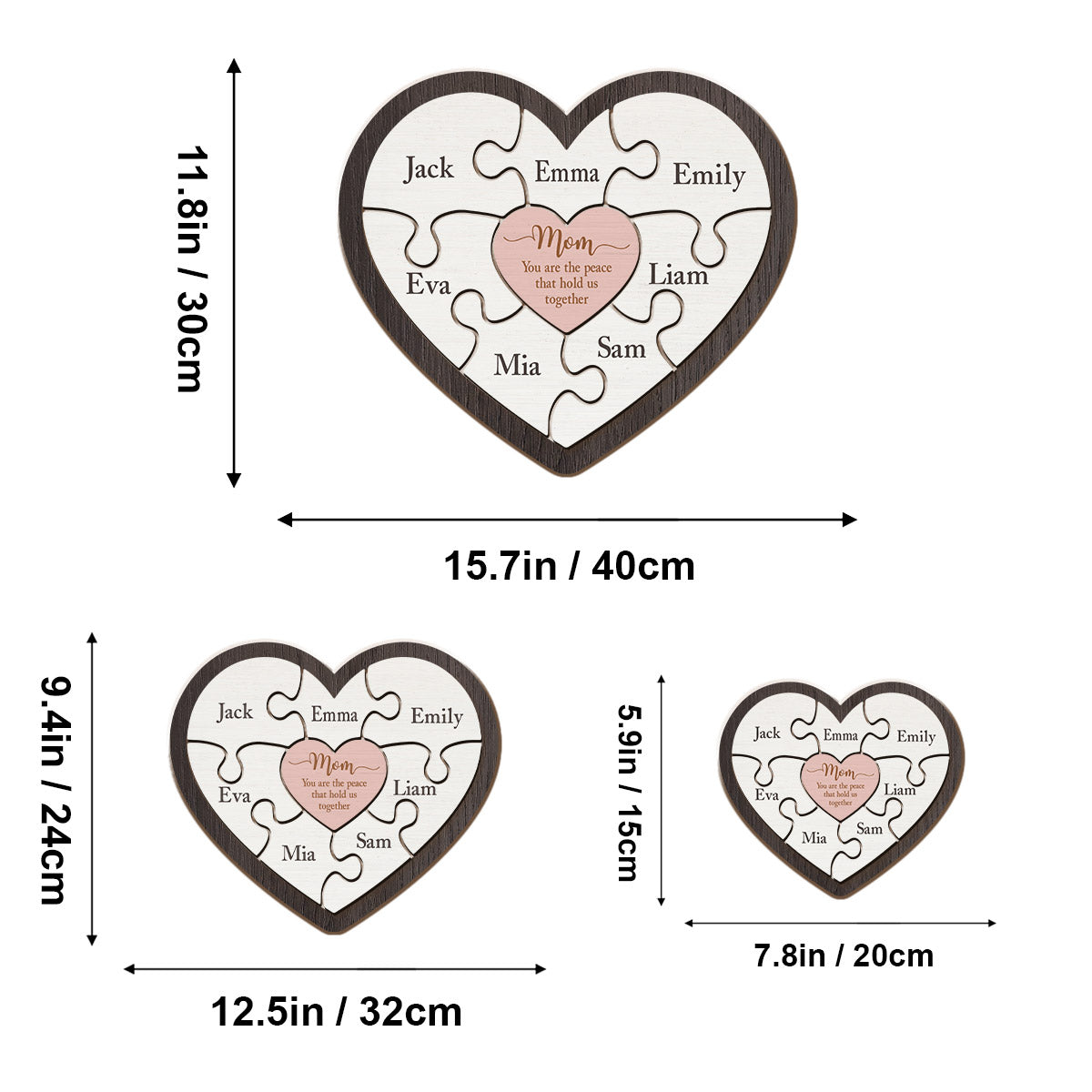 Maman, tu es le pilier de notre famille - Puzzle personnalisé avec le nom de maman