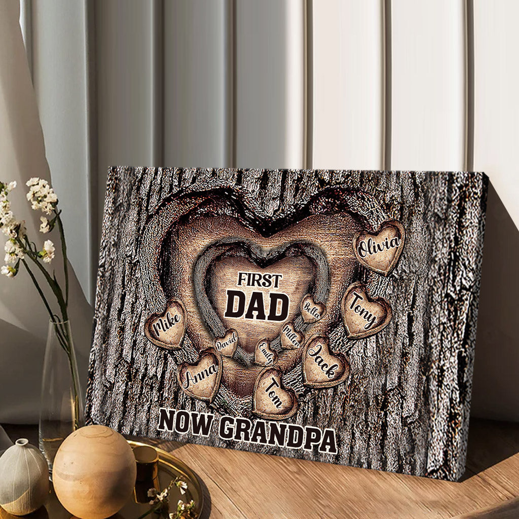 Premier papa, maintenant grand-père - Toile et affiche personnalisées pour papa