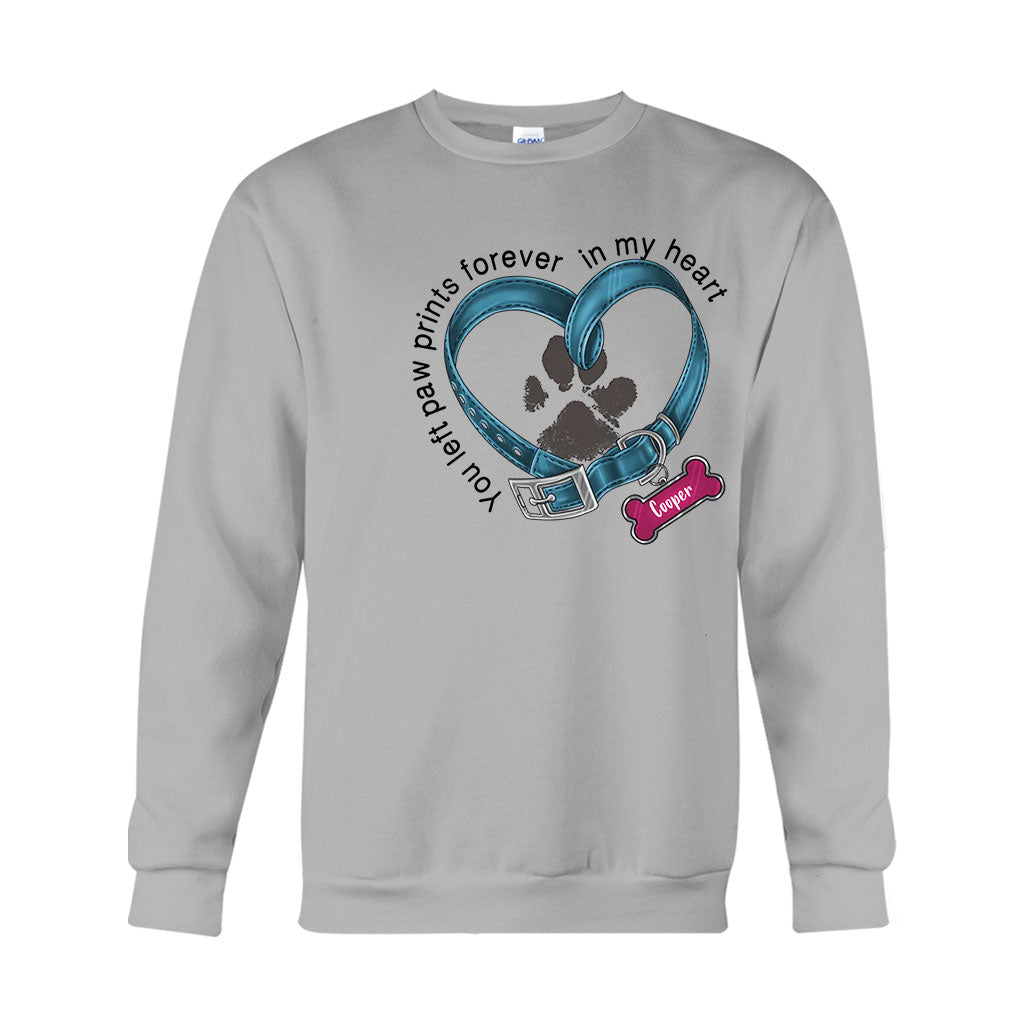 Tu as laissé des empreintes de pattes à jamais dans mon cœur - T-shirt et sweat à capuche personnalisés pour chien