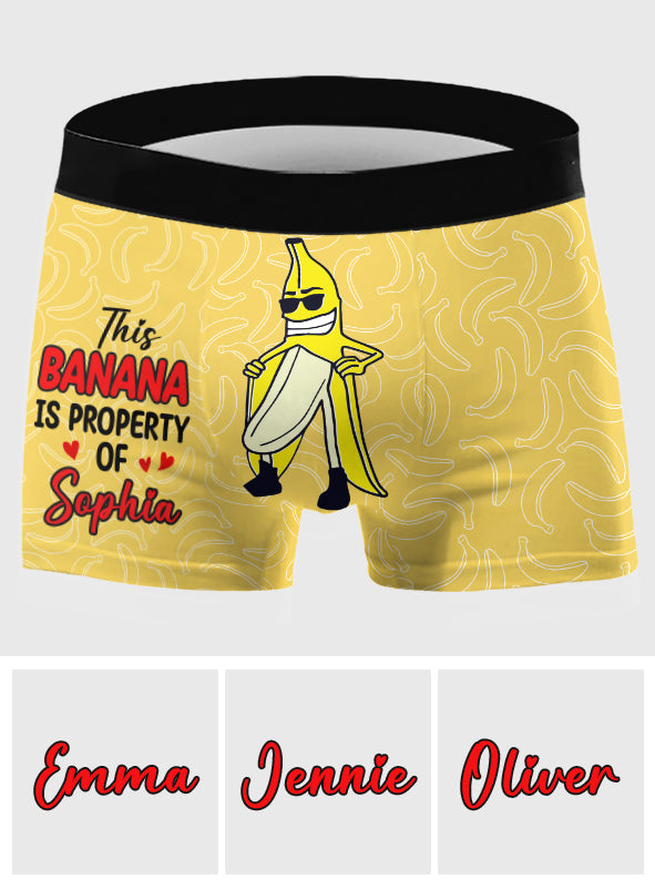 Cette banane est la propriété de - Boxers personnalisés pour couples d'hommes