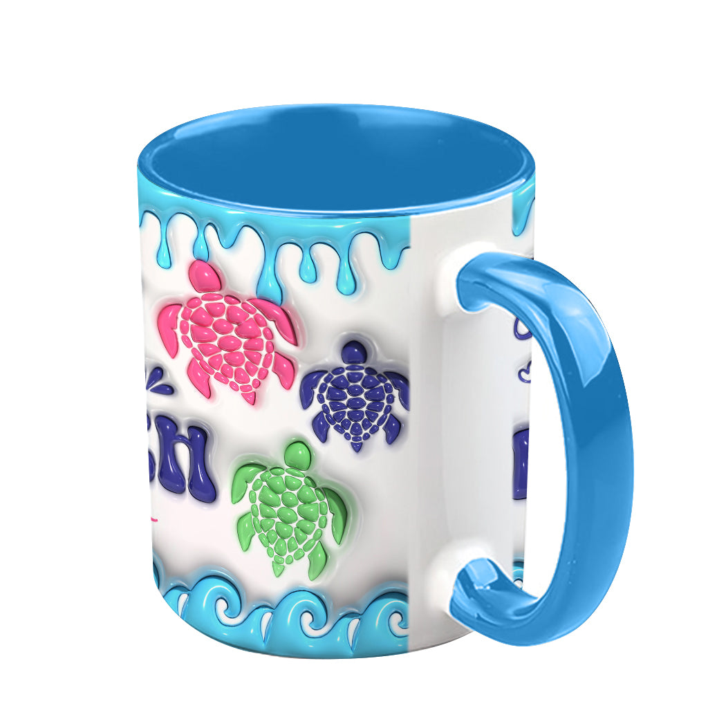 Mug gonflable personnalisé à motif tortue pour les amoureux des tortues de Salty Lil' Beach