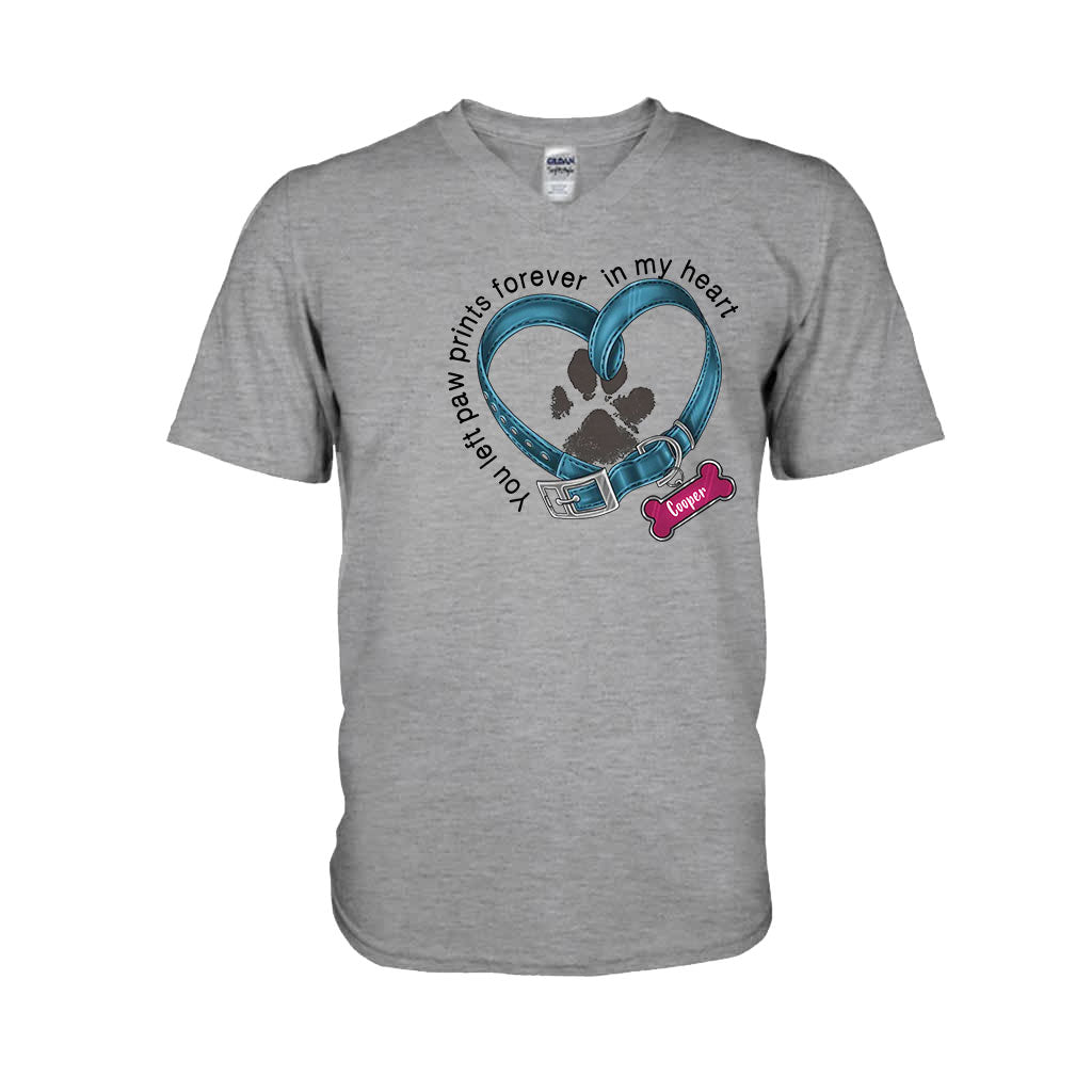 Tu as laissé des empreintes de pattes à jamais dans mon cœur - T-shirt et sweat à capuche personnalisés pour chien