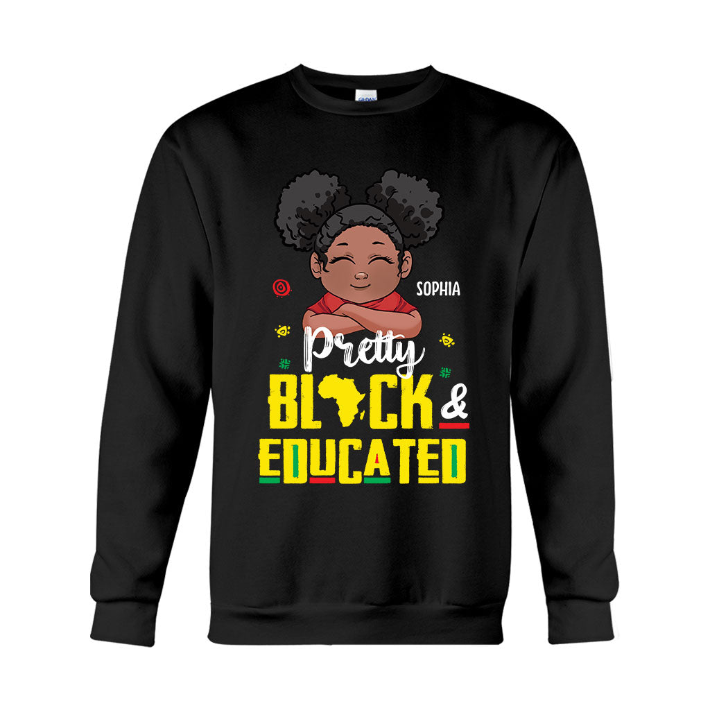 Jolie Noire et Éduquée - T-shirt et sweat à capuche personnalisés pour Afro-Américains