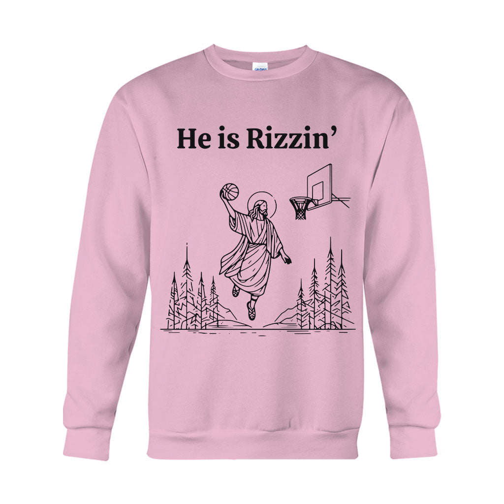 He Is Rizzin - Basketball T-shirt And Hoodie