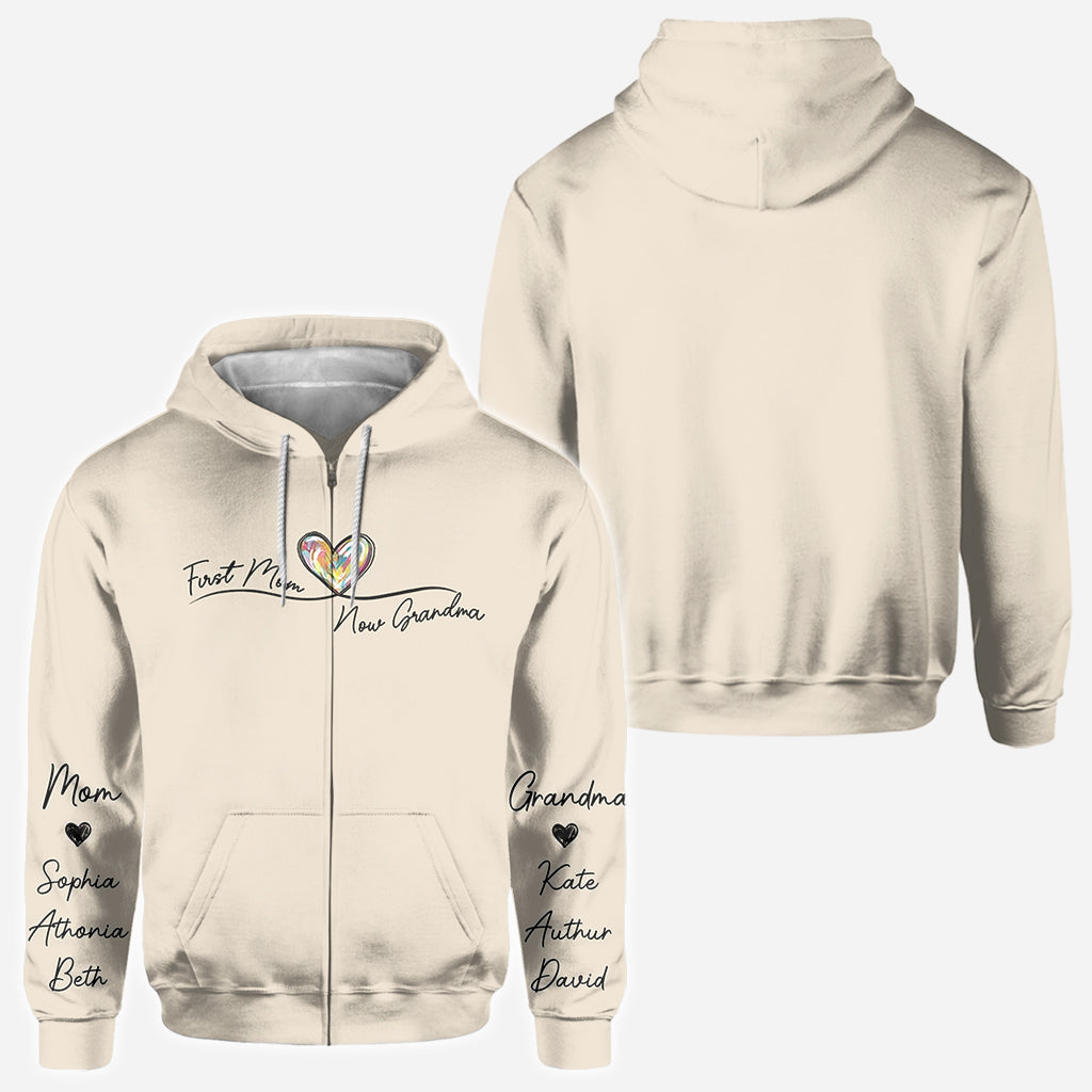 Première maman, maintenant grand-mère - T-shirt personnalisé « Grand-mère »