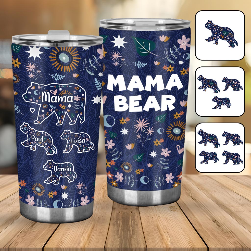 Gobelet personnalisé « Maman Ours Floral » - Motif Maman Ours