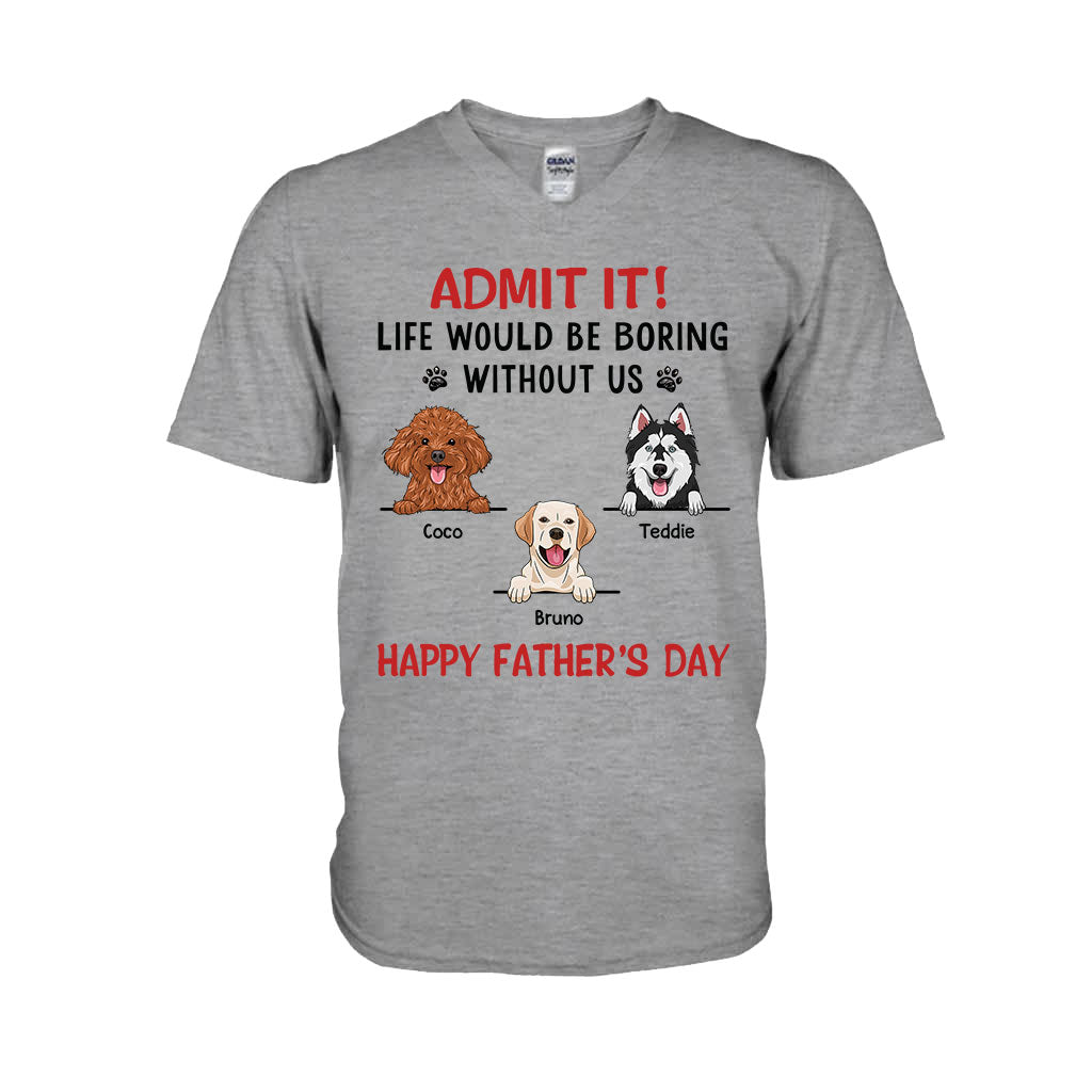 Bonne fête des pères au meilleur papa de chien ! T-shirt et sweat à capuche personnalisés pour papa.