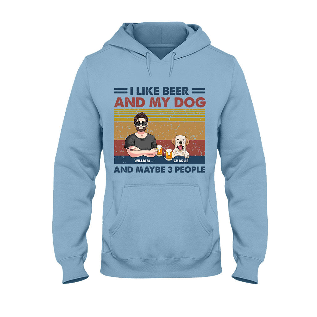 J'aime la bière et mes chiens - T-shirt et sweat à capuche personnalisés pour chiens