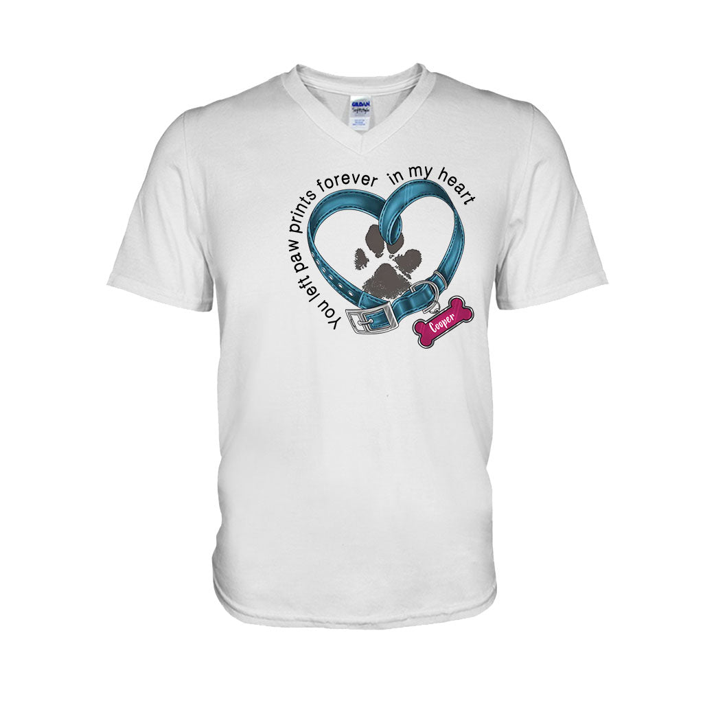 Tu as laissé des empreintes de pattes à jamais dans mon cœur - T-shirt et sweat à capuche personnalisés pour chien