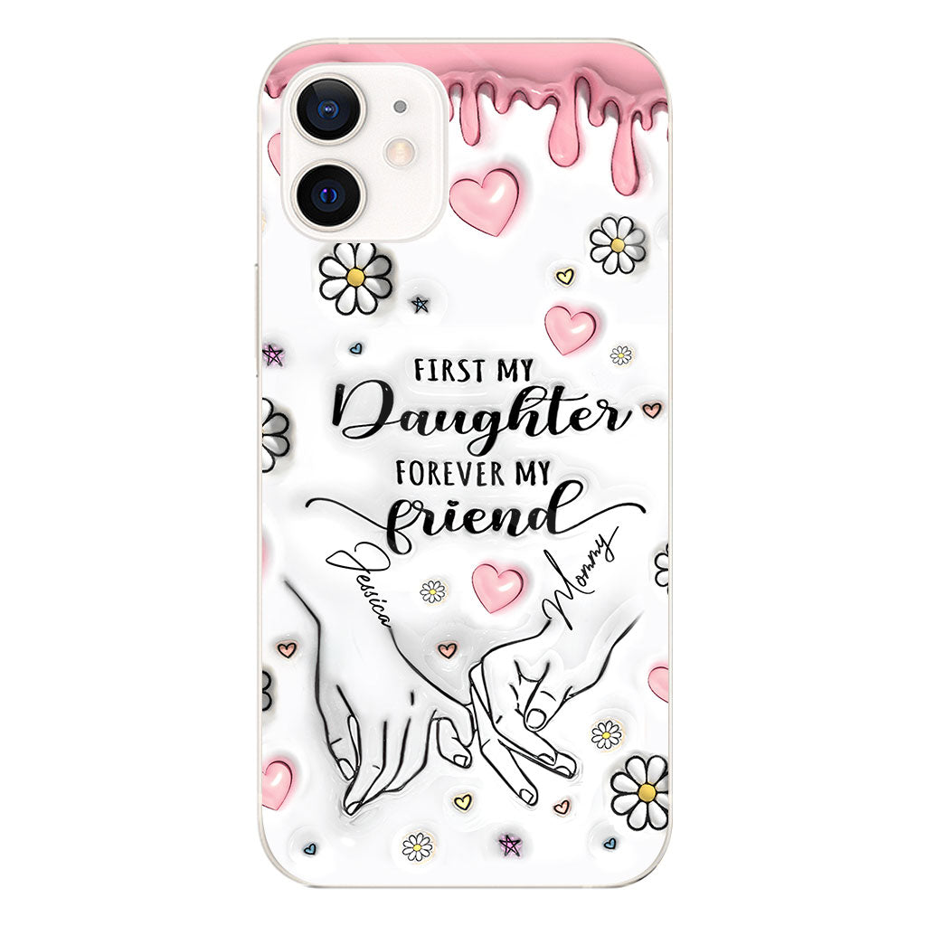 Ma mère d'abord, mon amie pour toujours - Coque de téléphone transparente personnalisée pour maman