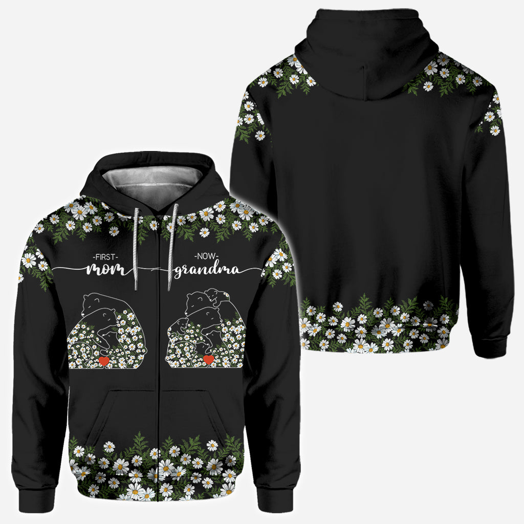 Première maman, maintenant grand-mère Bear Daisy - T-shirt personnalisé « Grand-mère »