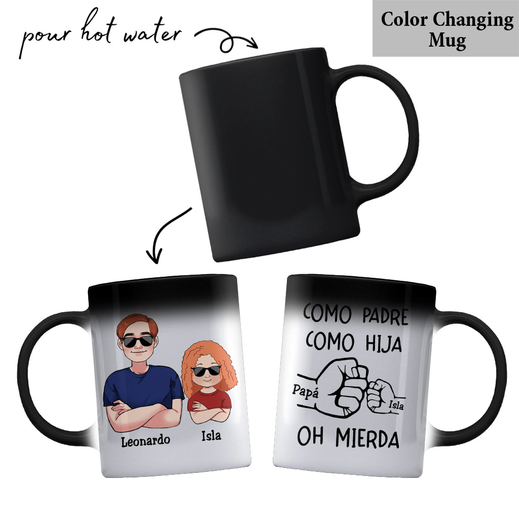 Como Padre Como Hija Oh Mierda - Tasse père personnalisée