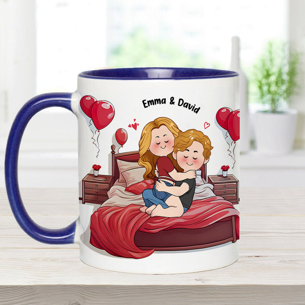 Mon endroit préféré, c'est ton énorme D en moi - Mug personnalisé pour couple