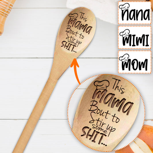 Maman/Mamie/Mama... Cuisine les meilleurs plats - Cuillère en bois personnalisée pour maman
